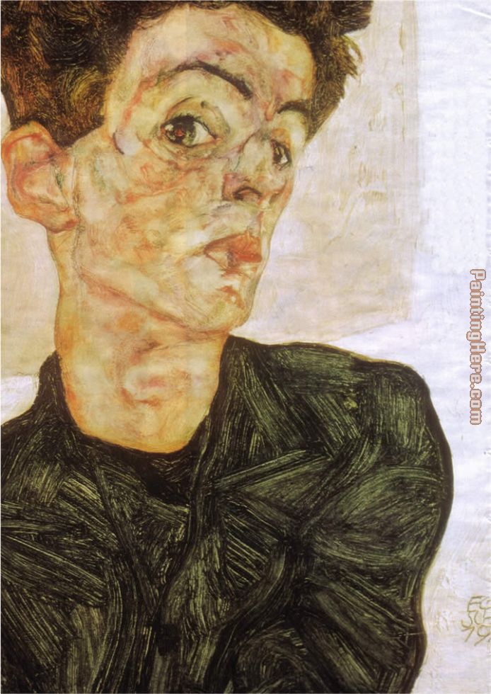Self portrait 1912 painting - Egon Schiele Self portrait 1912 art painting